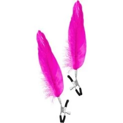 2 Pinces à Seins Plumes Fuchsia - Dildoshop
