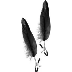 2 Pinces à Seins Plumes Noires - Dildoshop