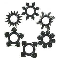 6 Jelly Cockrings Noirs Tower Of Power Doc Johnson