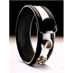 Cockring Cuir Noir-Blanc - Dildoshop
