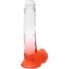 Cox Dildo Transparent Rouge Ventouse L 21 Ø 4.2 Cm