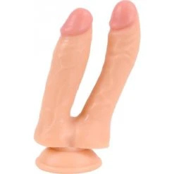 Cox Double Dildo Ventouse Flesh 19 X 3.5 Cm
