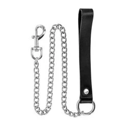 Laisse En Métal Avec Poignée Cuir 72 Cm