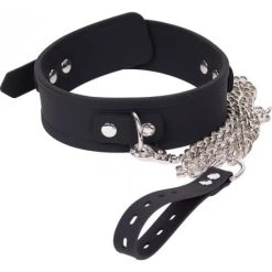 Laisse Métallique Avec Collier Silicone - Dildoshop
