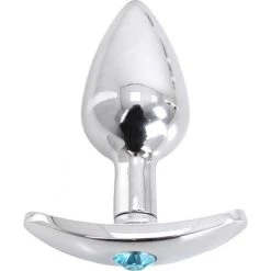 Petit Plug Anal Ou Vaginal Avec Strass Bleu