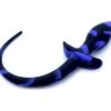 Plug Anal Avec Queue Silicone Noir Bleu Ø 3.20 Cm